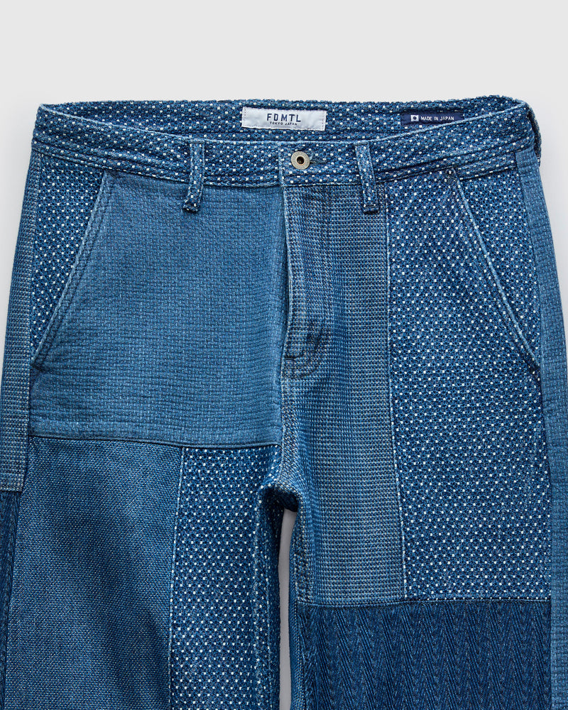 Boro Patchwork Wide Pants in Indigo 3-Year Wash