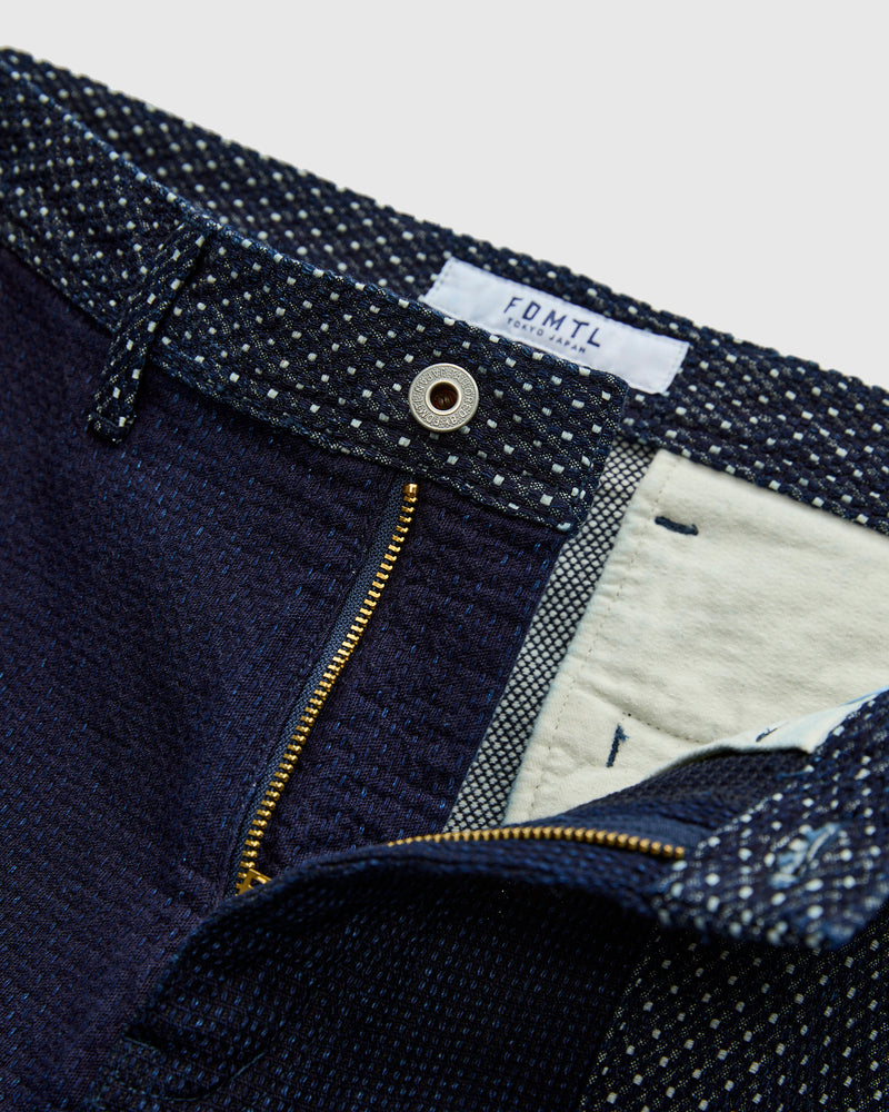 Boro Patchwork Wide Pants in Rinsed Indigo
