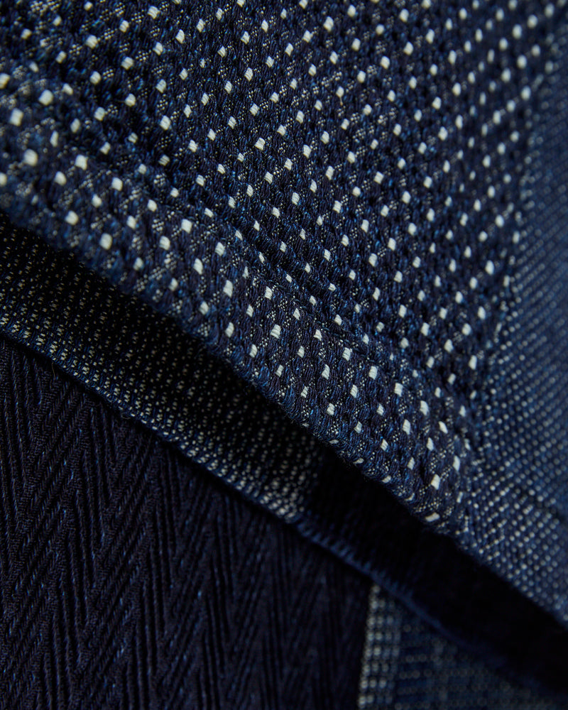 Boro Patchwork Wide Pants in Rinsed Indigo