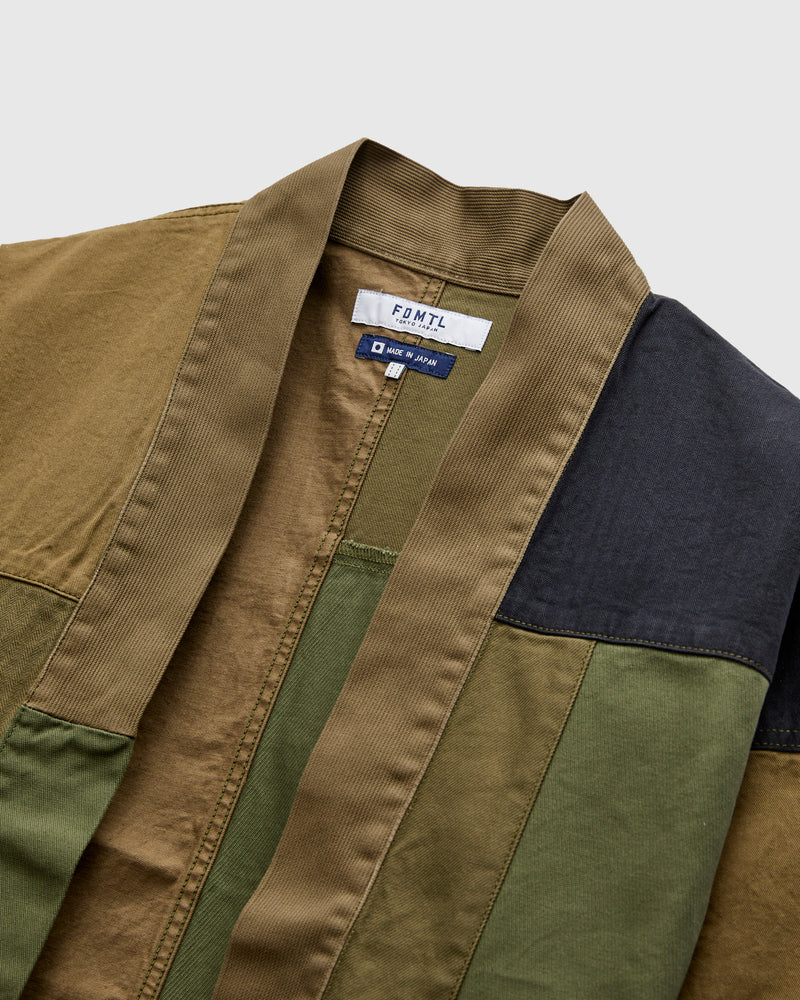 Patchwork Haori Jacket in Khaki