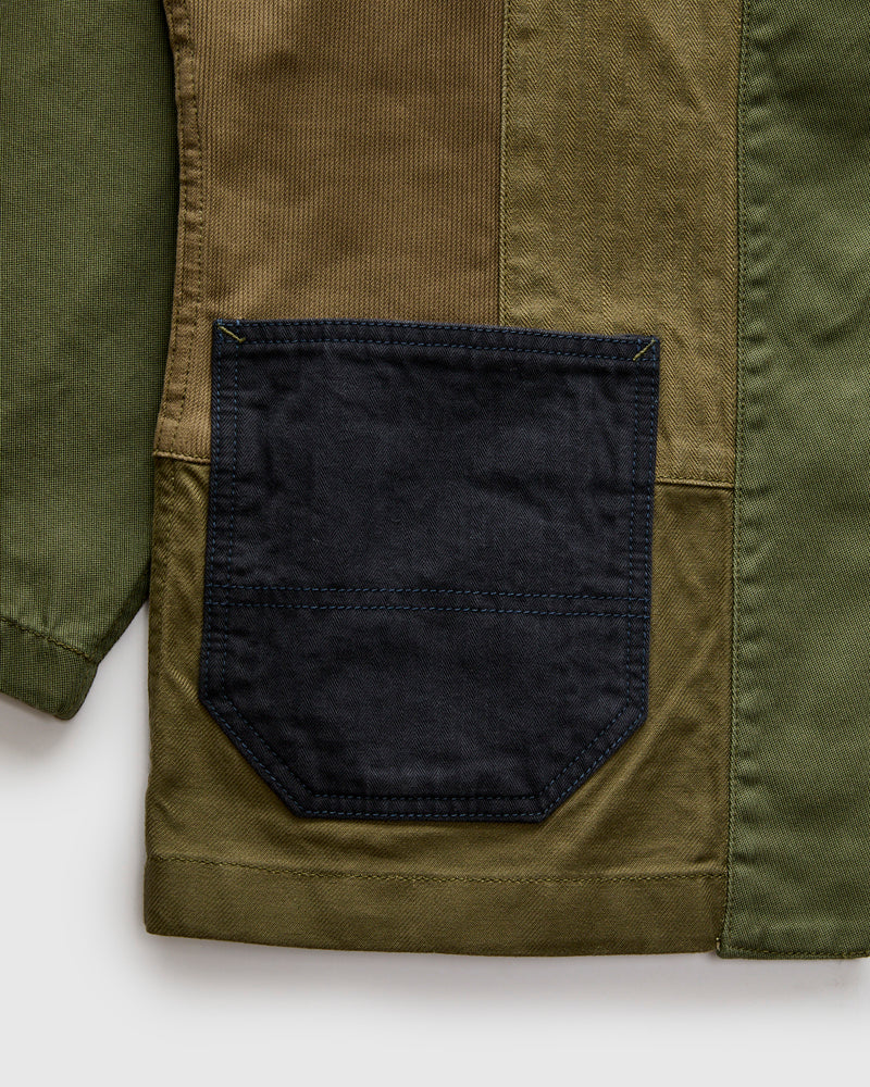 Patchwork Haori Jacket in Khaki
