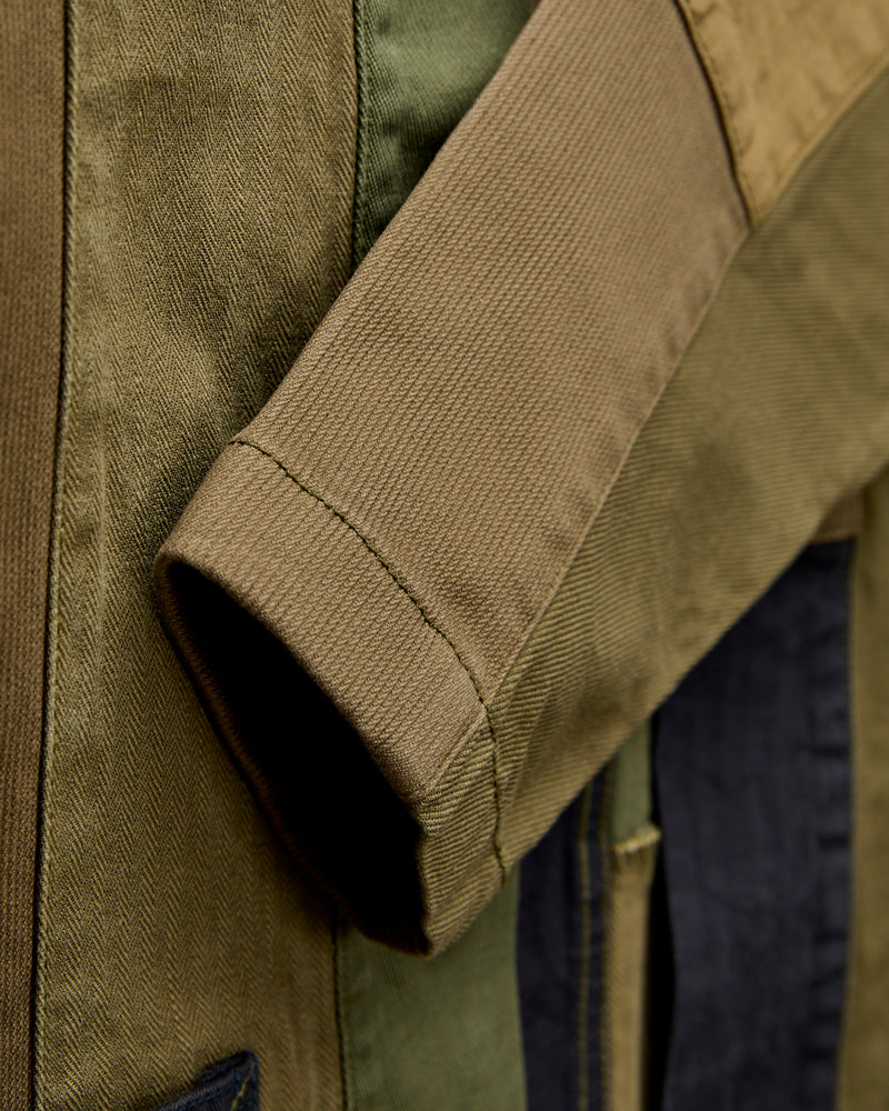 Patchwork Haori Jacket in Khaki