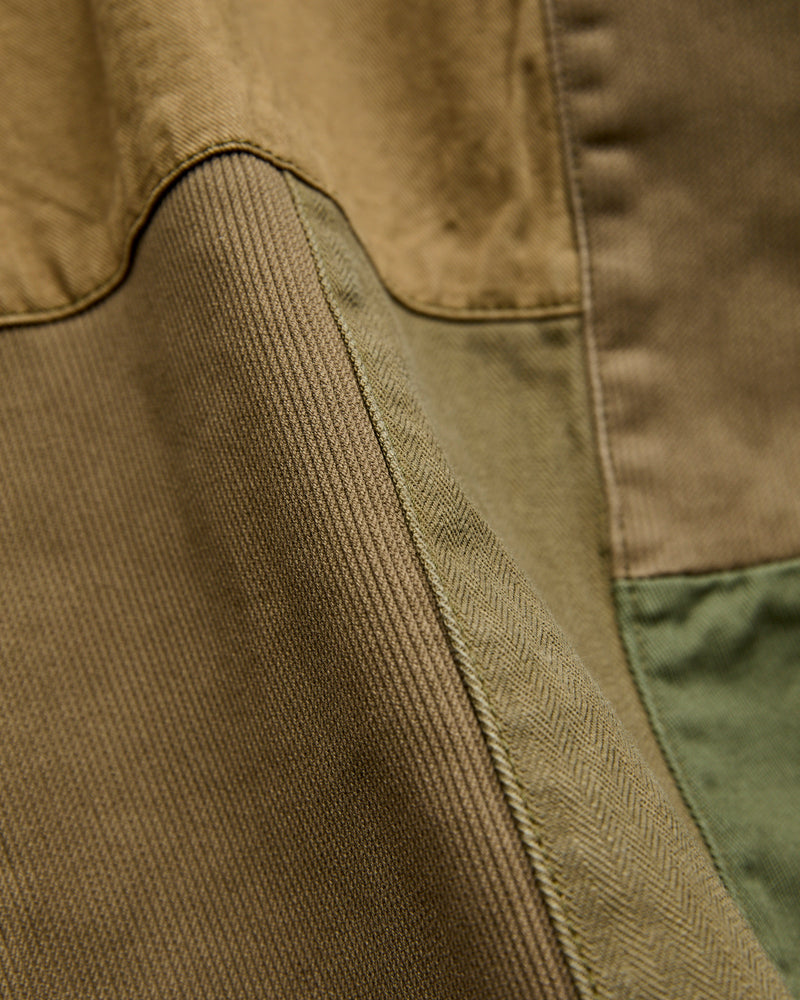 Patchwork Haori Jacket in Khaki