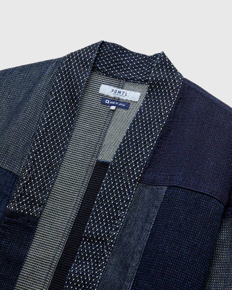 Patchwork Haori Jacket in Indigo Rinse