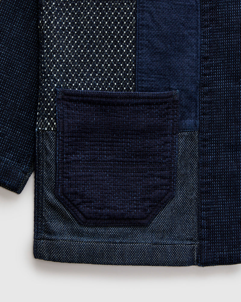 Patchwork Haori Jacket in Indigo Rinse