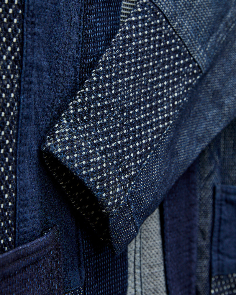 Patchwork Haori Jacket in Indigo Rinse
