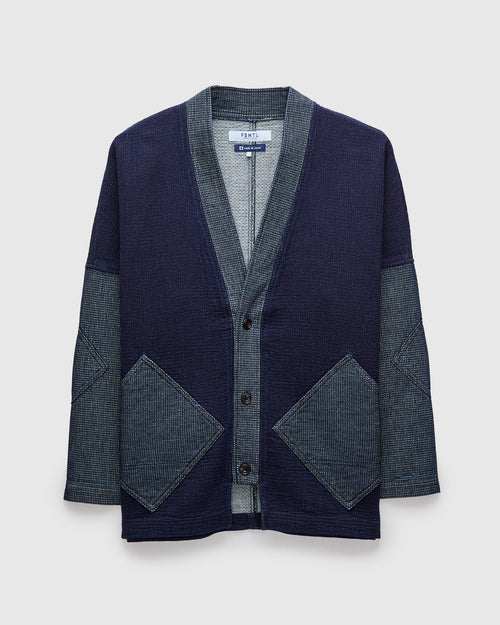 Diamond Short Cardigan in Indigo Rinse