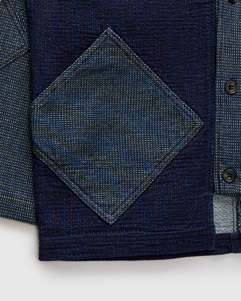 Diamond Short Cardigan in Indigo Rinse