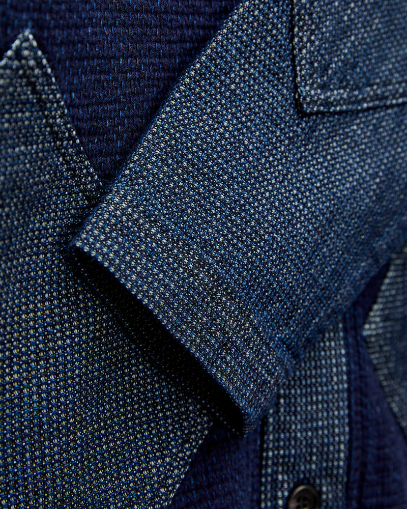 Diamond Short Cardigan in Indigo Rinse