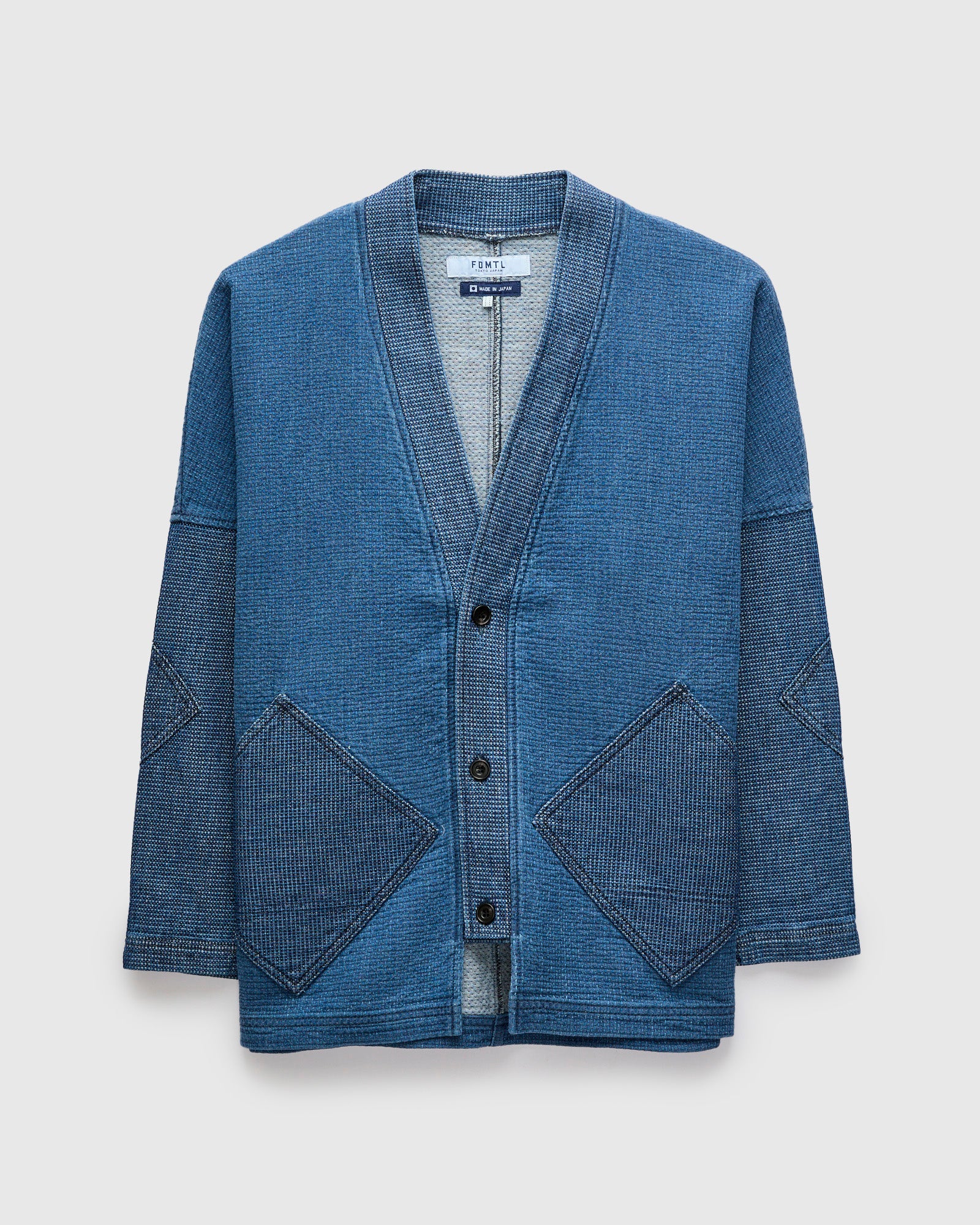 Diamond Short Cardigan in Indigo 3-Year Wash – Blue Owl Workshop