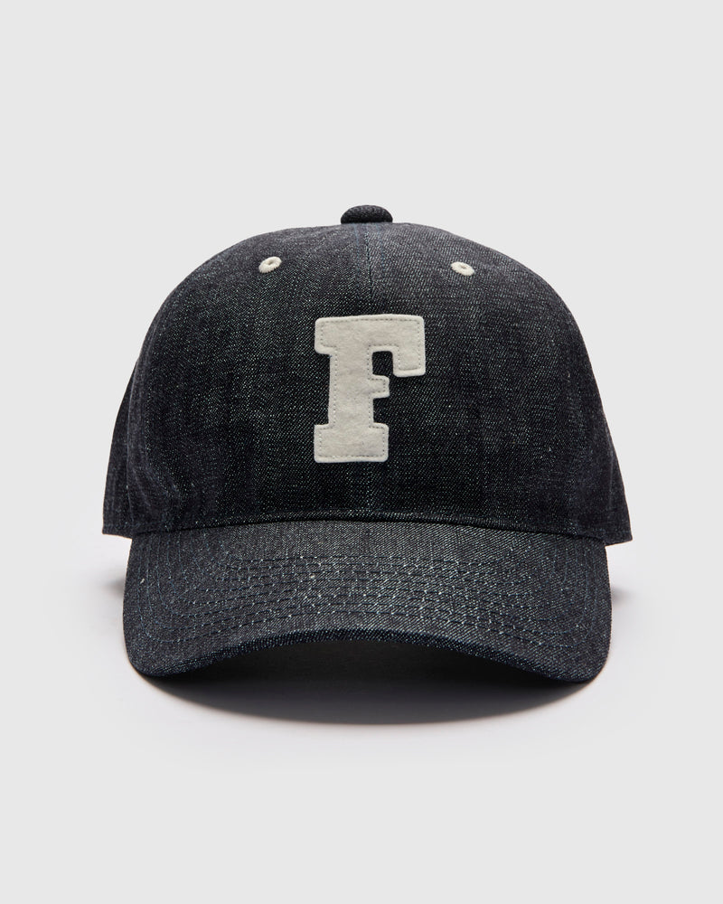 Patch Denim Baseball Cap in Indigo Blue