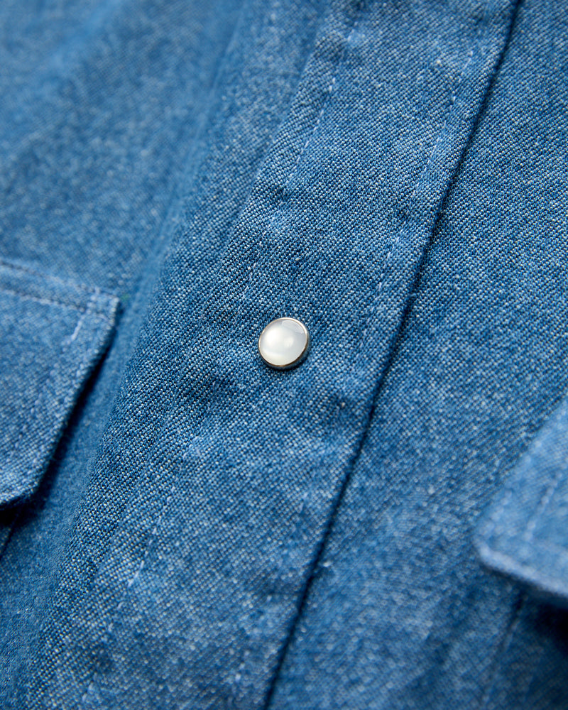 Classic Denim Western Shirt in Blue