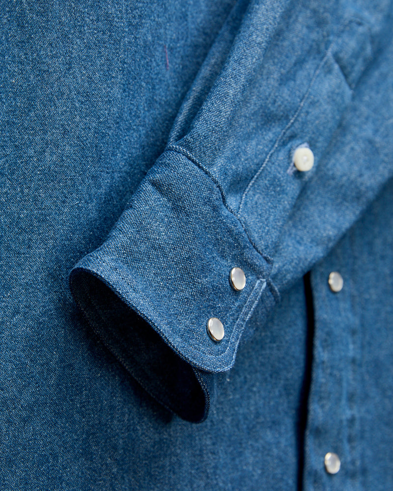 Classic Denim Western Shirt in Blue
