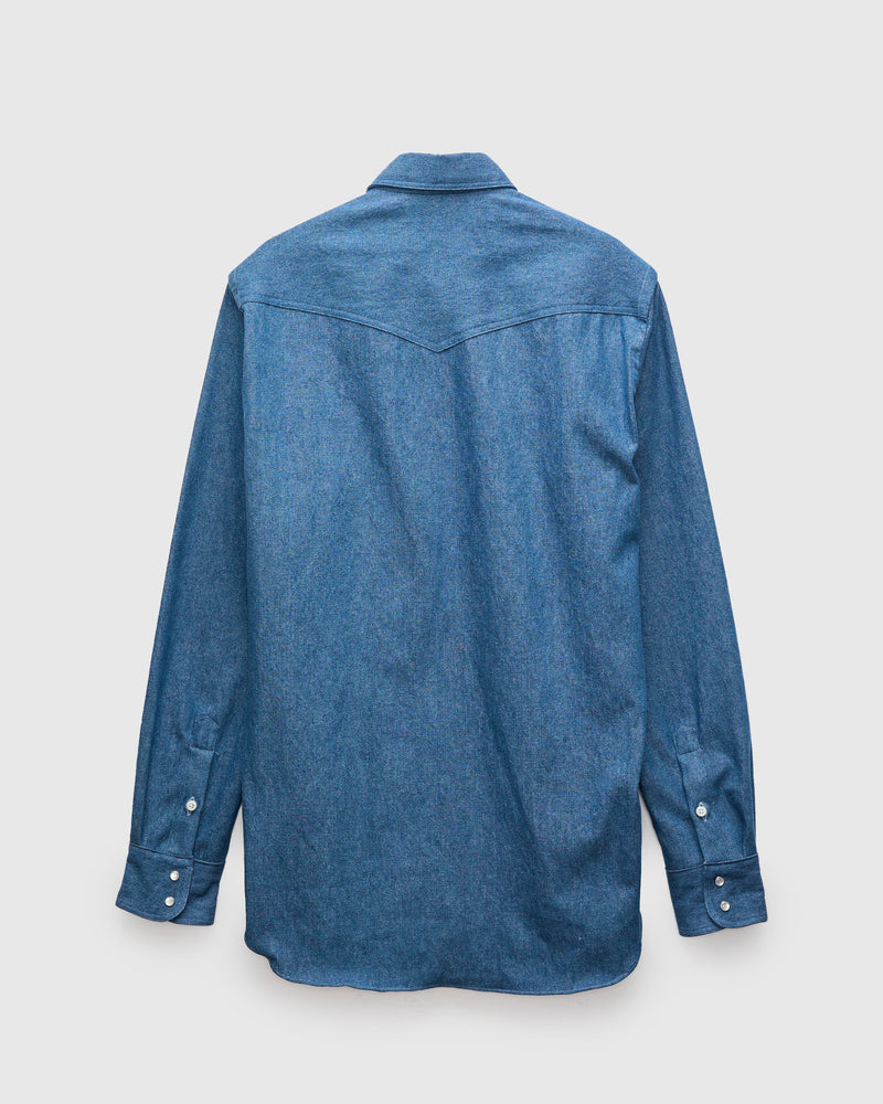 Classic Denim Western Shirt in Blue