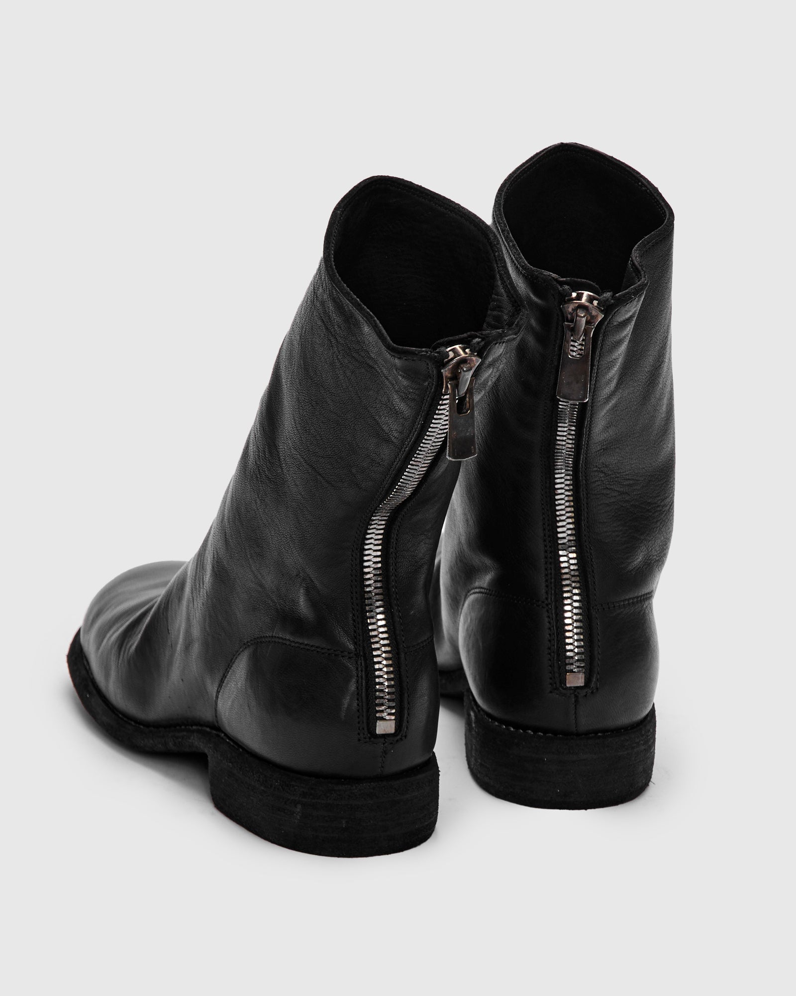 988 Back Zip Boot in Black Full Grain Horse Leather – Blue Owl