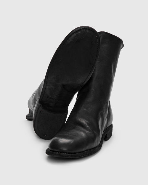 998 Back Zip Boot in Black Full Grain Horse Leather