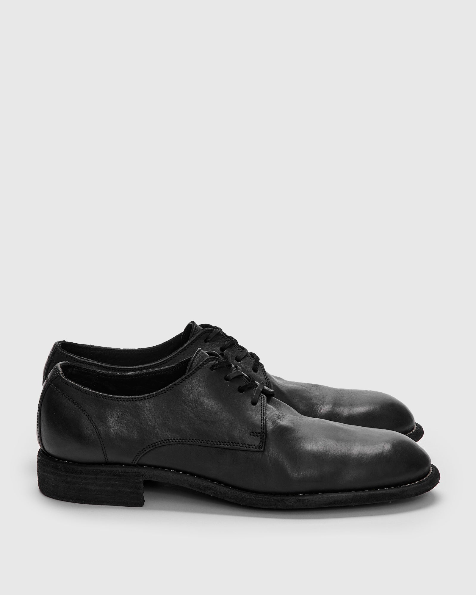 靴 GUIDI 992 MS 42/27cm 992 Classic Derby in Black Full Grain Horse Leather – Blue Owl