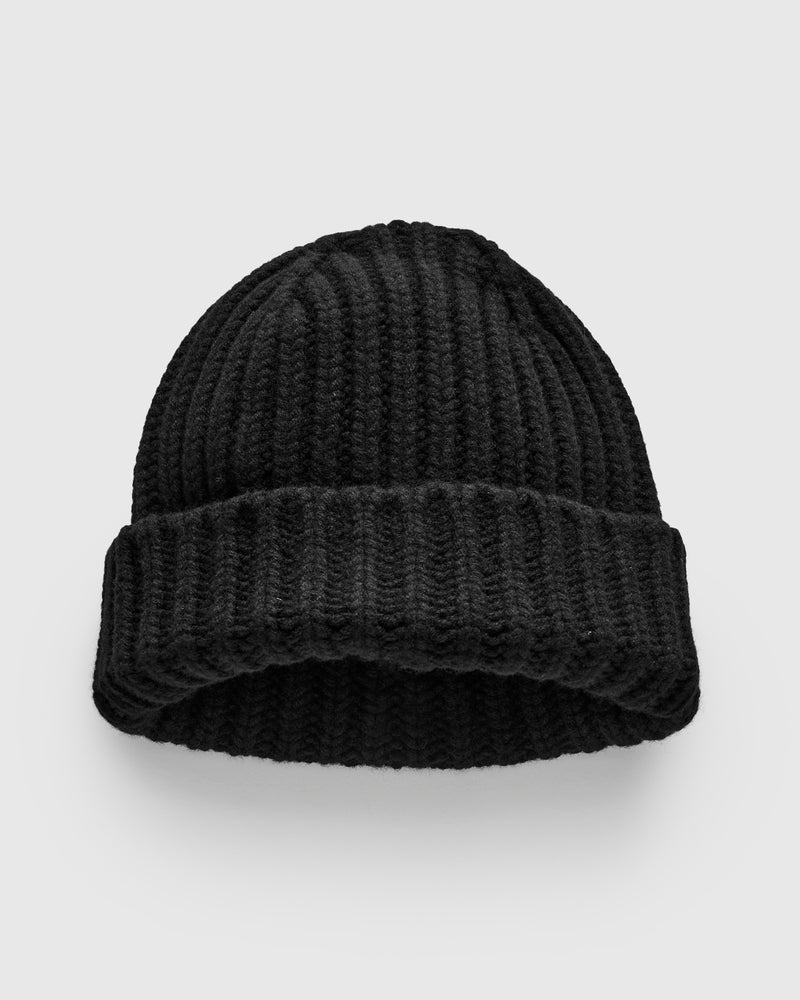 "Brain Freezer" Wool Beanie in Black