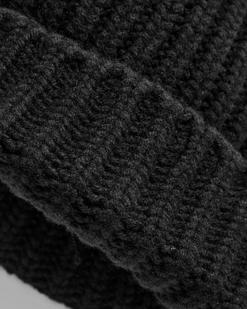 "Brain Freezer" Wool Beanie in Black