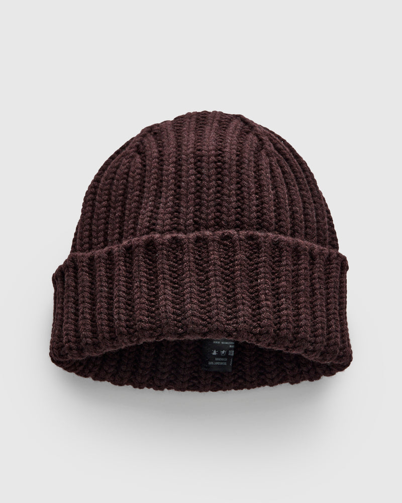 "Brain Freezer" Wool Beanie in Chocolate