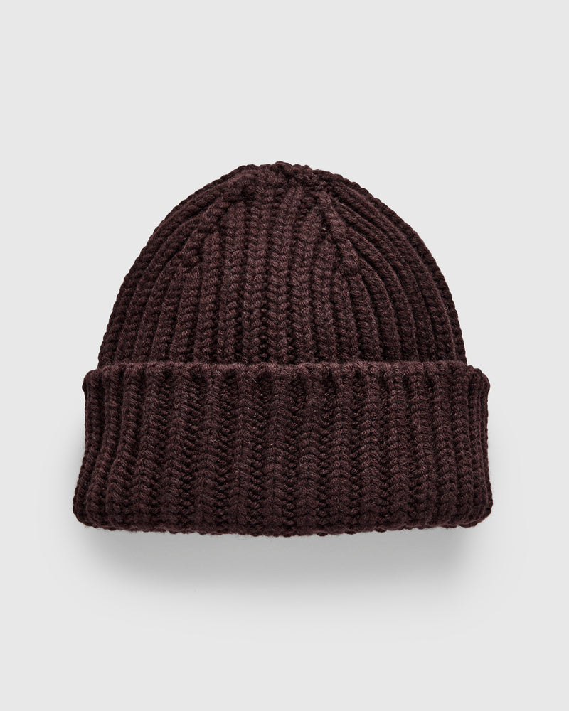 "Brain Freezer" Wool Beanie in Chocolate
