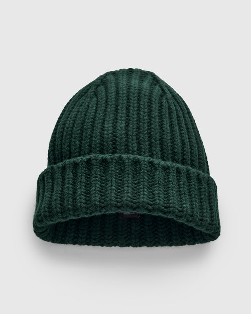 "Brain Freezer" Wool Beanie in Forest