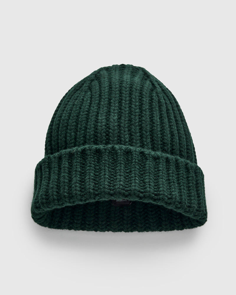 "Brain Freezer" Wool Beanie in Forest