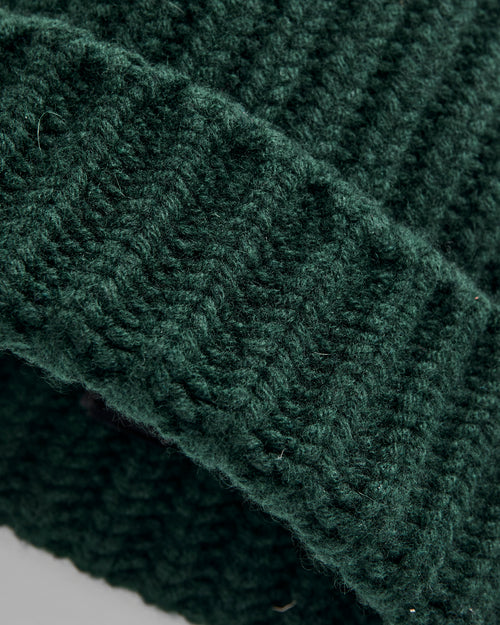 "Brain Freezer" Wool Beanie in Forest