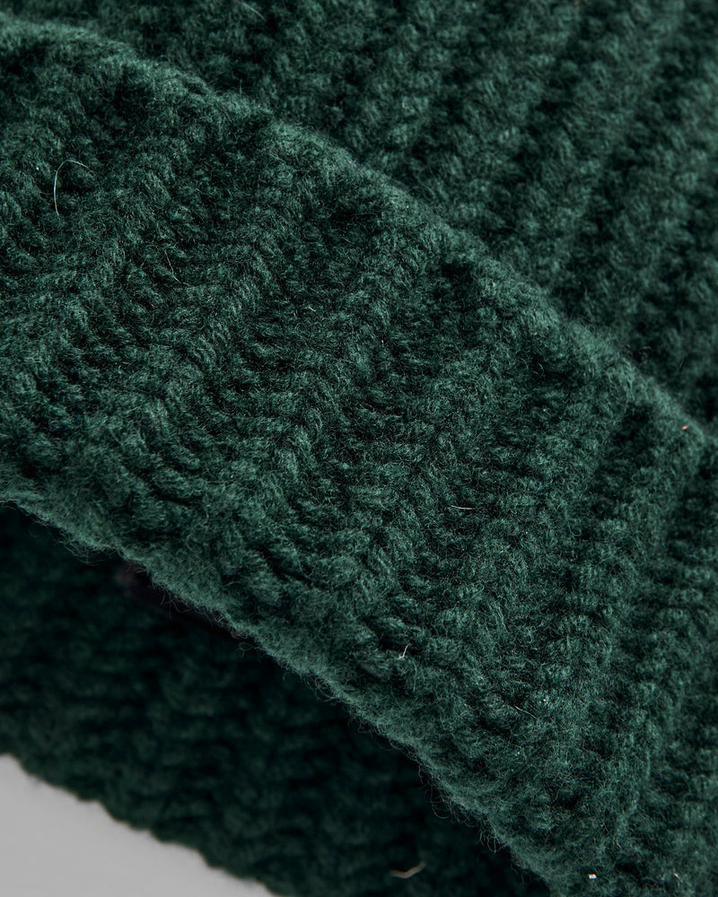 "Brain Freezer" Wool Beanie in Forest