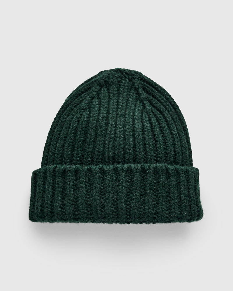 "Brain Freezer" Wool Beanie in Forest