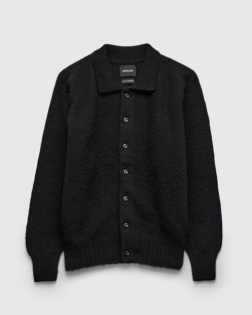 "Creatures of the Howlin' Moon" Wool Knit Cardigan in Black