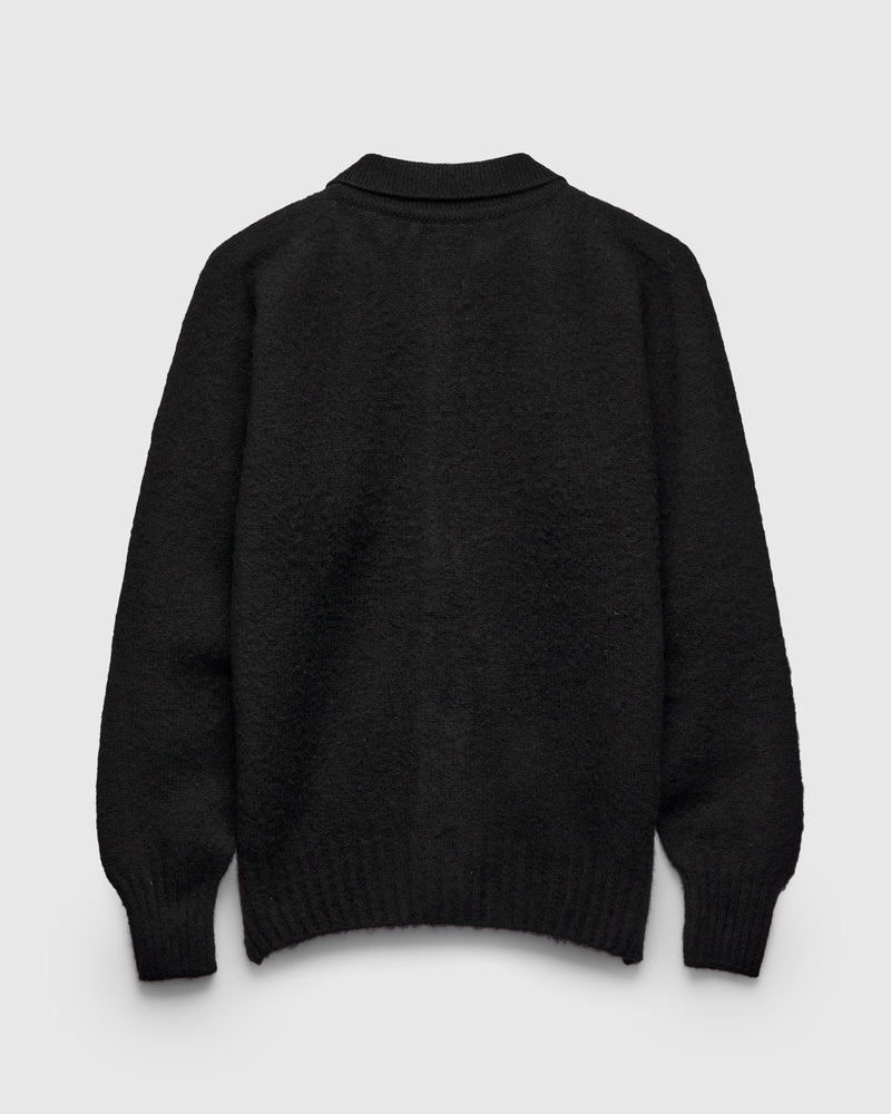 "Creatures of the Howlin' Moon" Wool Knit Cardigan in Black
