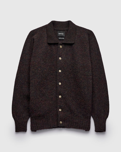 "Creatures of the Howlin' Moon" Wool Knit Cardigan in Wolf