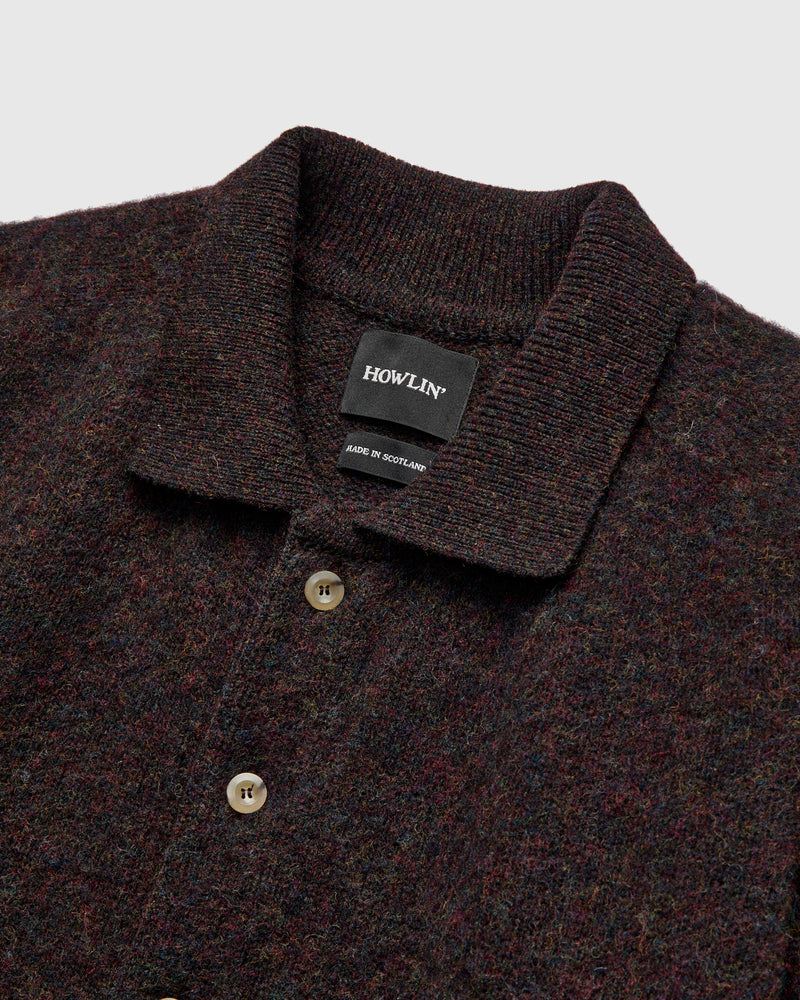 "Creatures of the Howlin' Moon" Wool Knit Cardigan in Wolf