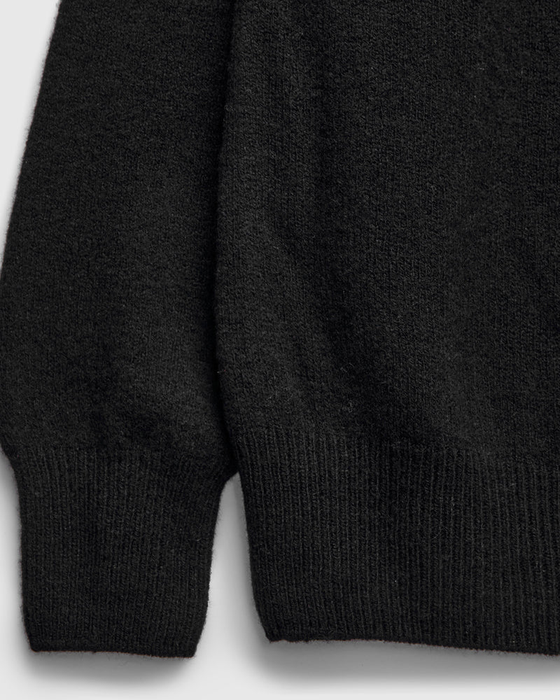 "High Pressure" Wool Zip Cardigan in Black