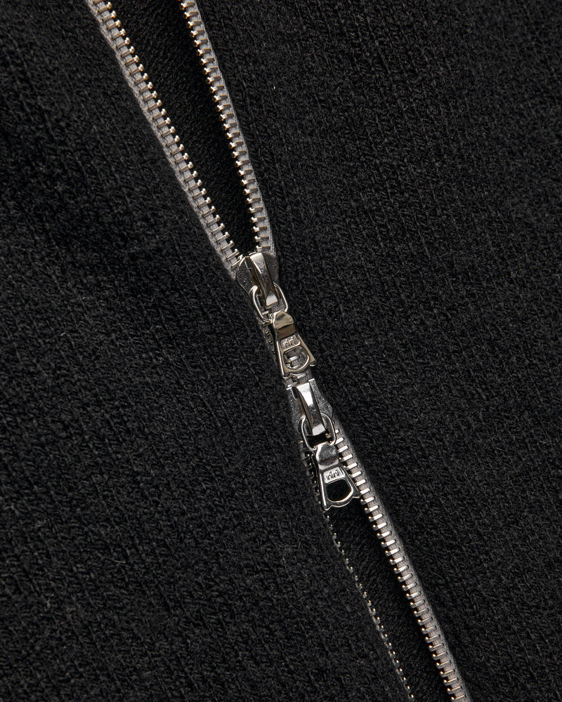 "High Pressure" Wool Zip Cardigan in Black