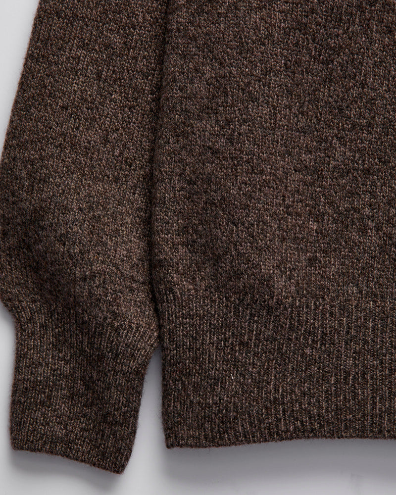 "High Pressure" Wool Zip Cardigan in Brown Mix