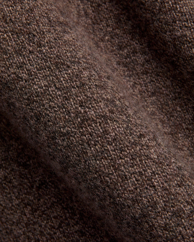 "High Pressure" Wool Zip Cardigan in Brown Mix