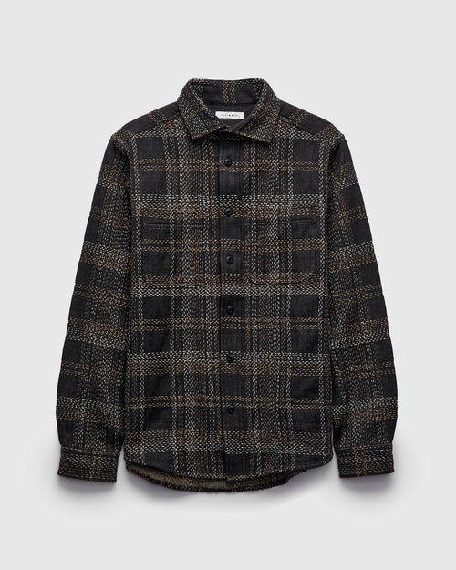 Hand Embroidered Ames Workshirt in Iron/Acacia Denim