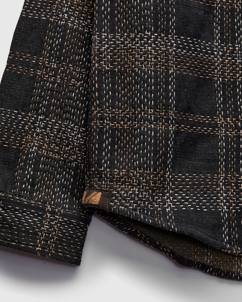 Hand Embroidered Ames Workshirt in Iron/Acacia Denim