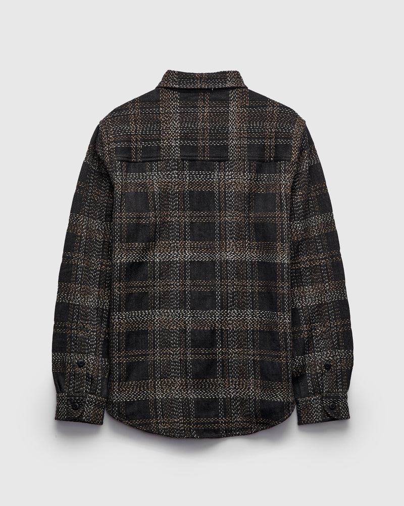 Hand Embroidered Ames Workshirt in Iron/Acacia Denim