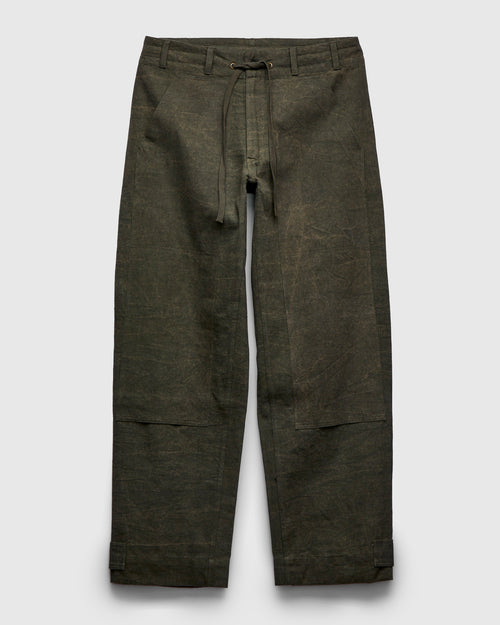 Raka Pants in Forest Green Crackle Canvas