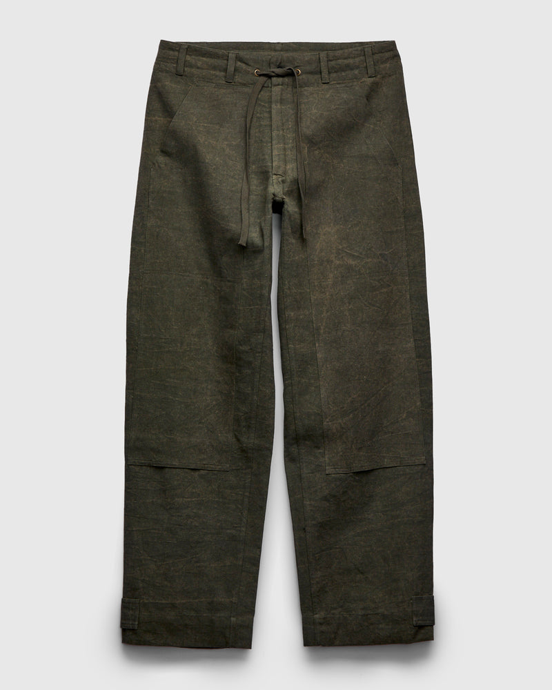 Raka Pants in Forest Green Crackle Canvas