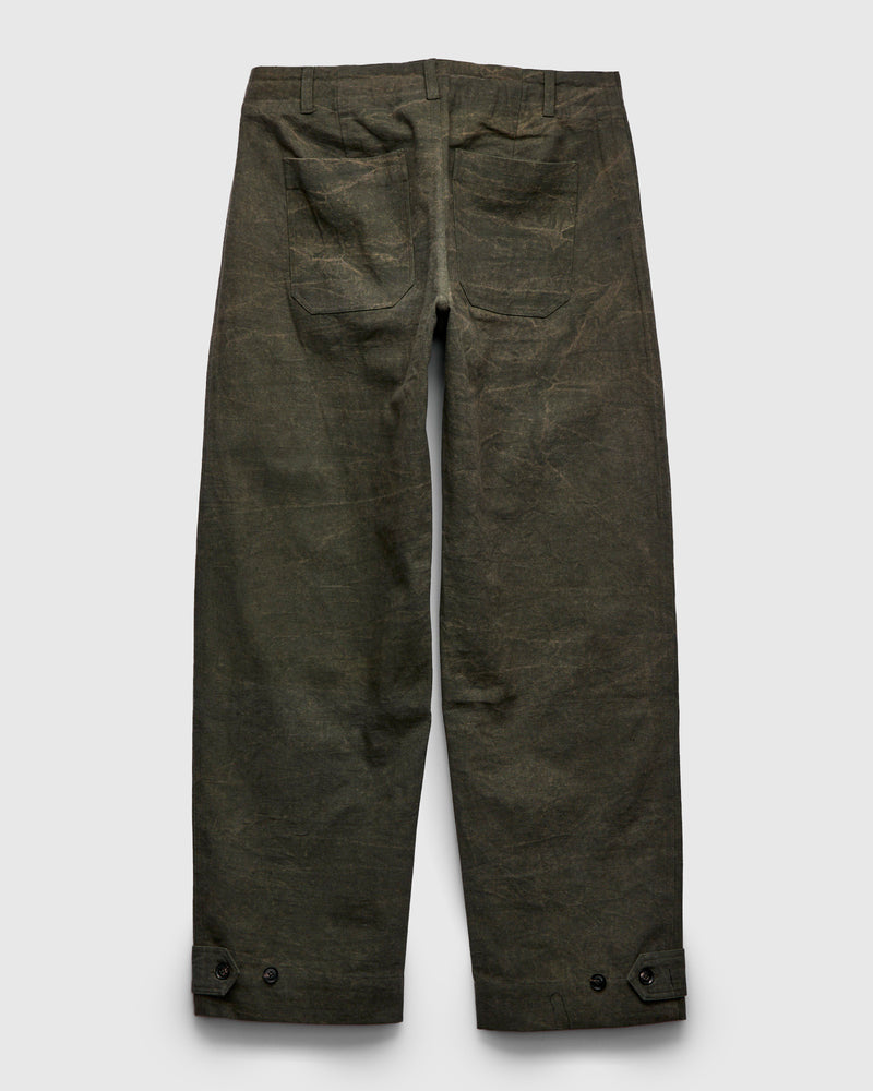 Raka Pants in Forest Green Crackle Canvas