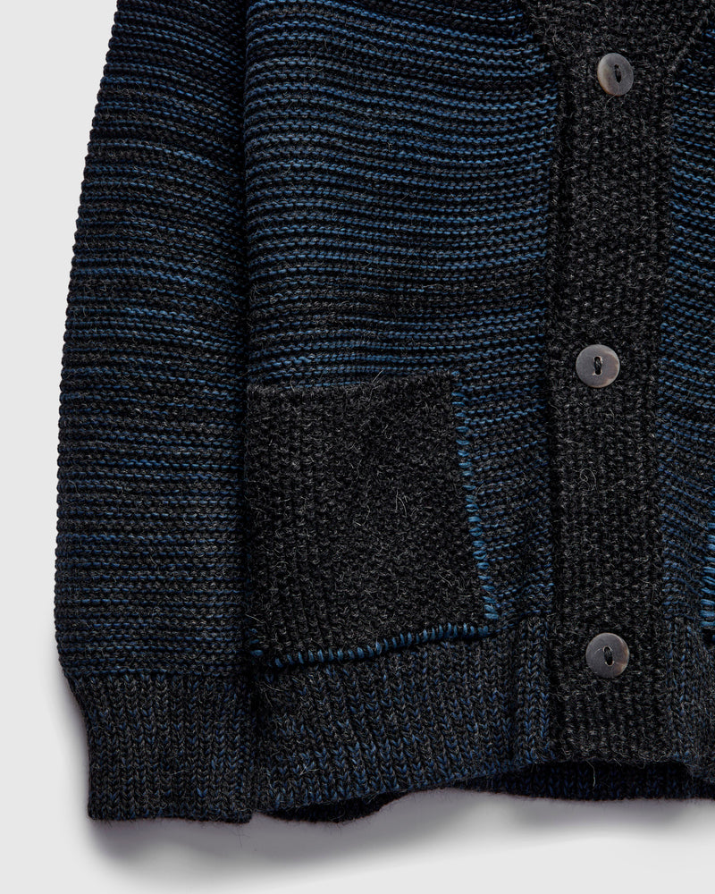Ren Alpaca Cardigan in Black Dark Indigo