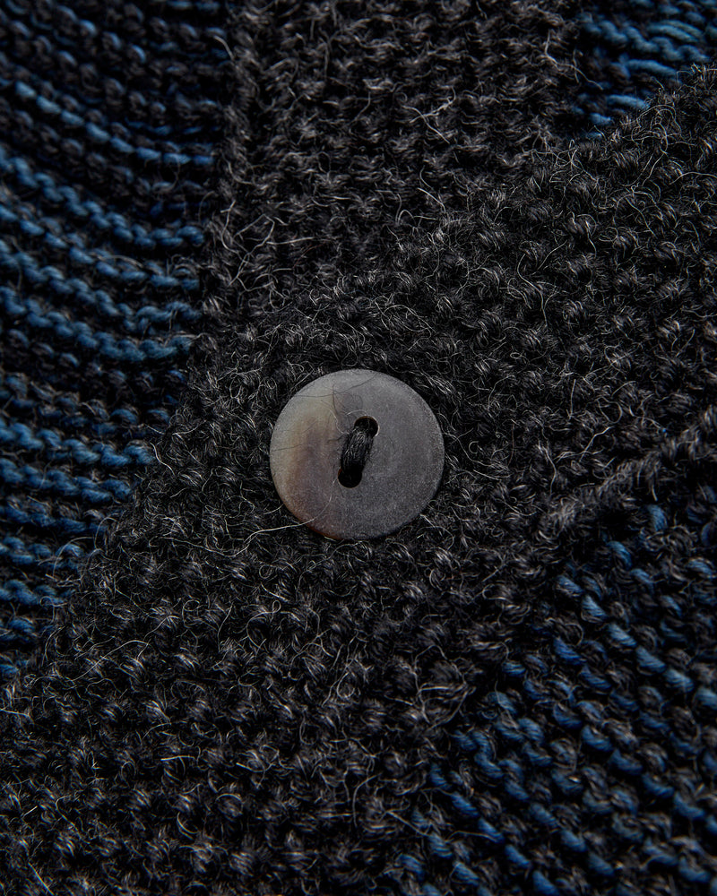 Ren Alpaca Cardigan in Black Dark Indigo