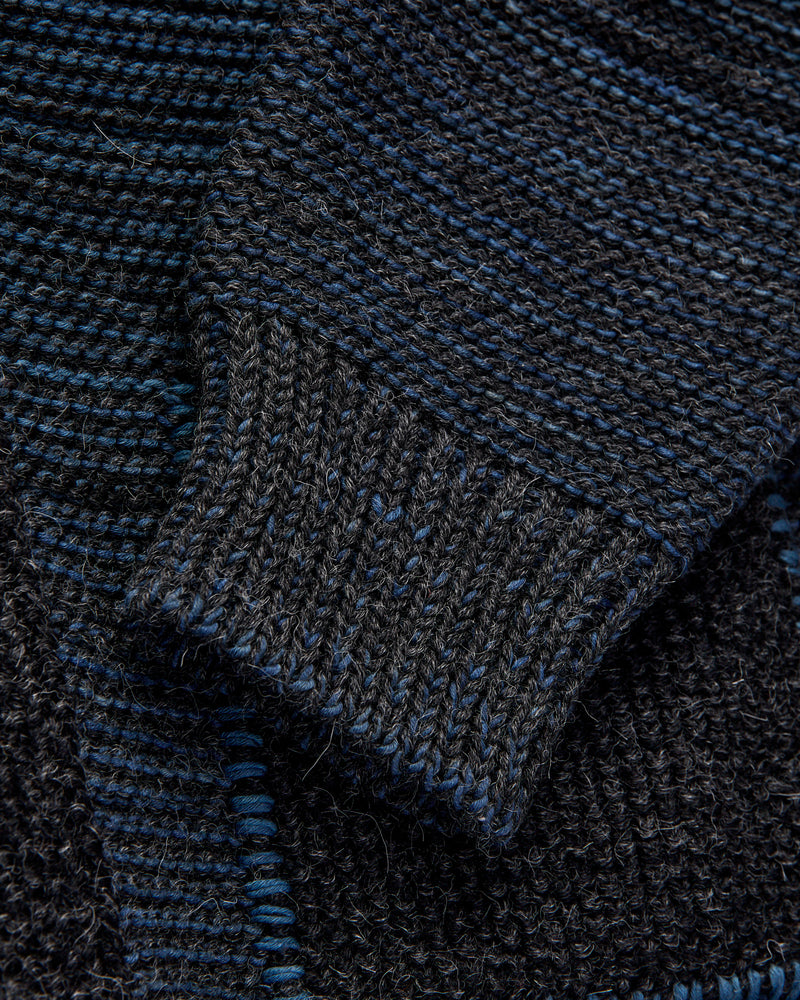 Ren Alpaca Cardigan in Black Dark Indigo