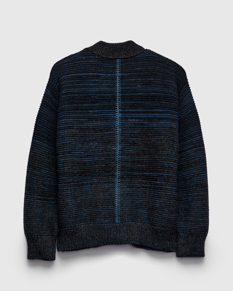 Ren Alpaca Cardigan in Black Dark Indigo