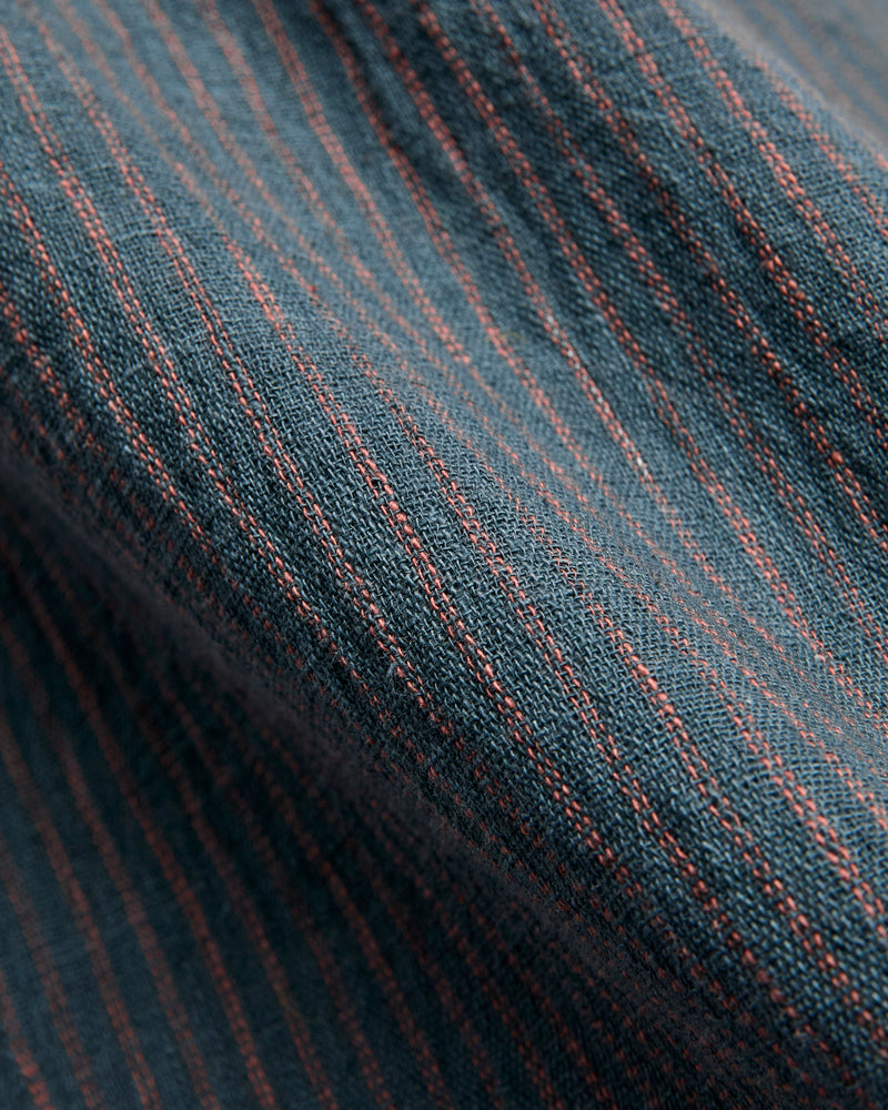 Rios Workshirt in Midnight Teal/Clay Ticking Stripe