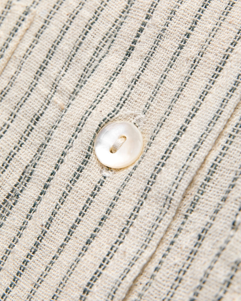 Rios Workshirt in Natural/Midnight Teal Ticking Stripe